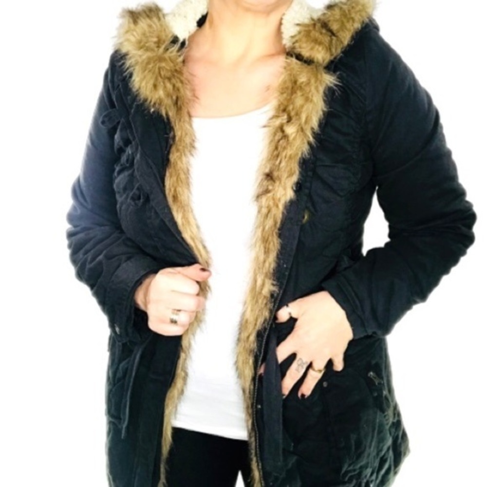 NWOT Navy faux Sherpa lined Jacket